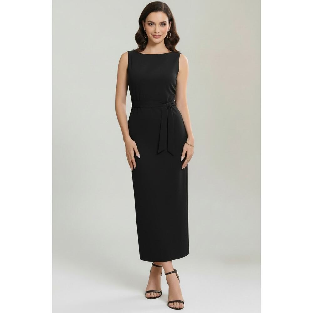 Spanx Women's Classic Black Luxe Drape Maxi Dress Sleeveless Size XS NWT